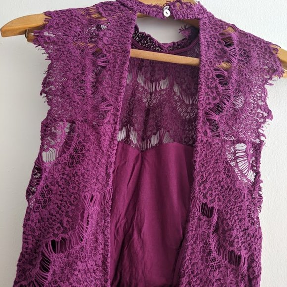 NWT Free People Purple Lace Dress Size S - Picture 6 of 10